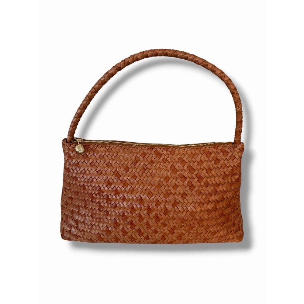 Madewell The Signature Woven Zip Top Shoulder Bag Woven Handbag Burnt Siena - Picture 2 of 12